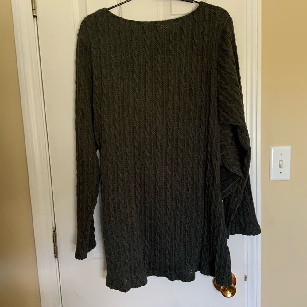Cable-Stitched Sweater - Charcoal - Picture 2 of 5